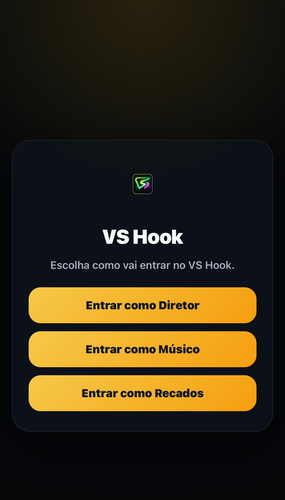 Aplicativo com três modos de entrada